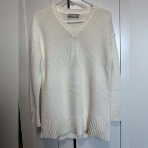 Everlane V-Neck Sweater with Soft Knit Texture 100% Cotton size XS